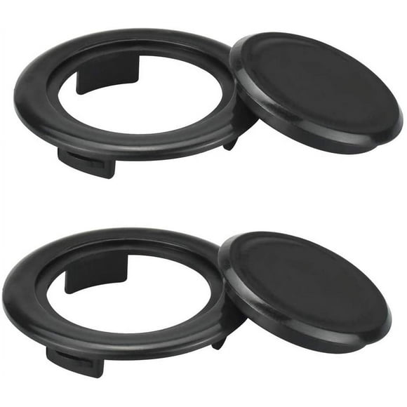 BUZIFU 2 Set Parasol Hole Rings Plastic Patio Umbrella Table Ring Standard Size Umbrella Hole Plug With 2 Pcs Decorative Tabletop Caps for Patio Umbrellas 1.65'' in Diameter or Smaller (Black)