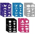 thumbnail image 1 of BUZIFU 20 PCS Face Paint Stencils Reusable Halloween Glitter Temporary Tattoo Templates Removable Tattoo Stickers Body Art Stencil Kit for Kids School Show Birthdays Halloween Christmas Party, 1 of 7