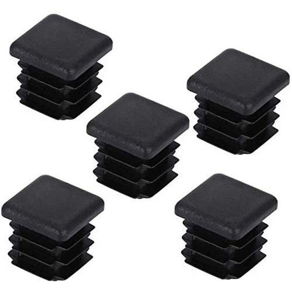 BUZIFU 20 PCS Plastic Plugs Square 25 * 25mm Ribbed Tube Anti-Slip Mat Cap Inner Insert Plug for Chairs Desks Tables Beds
