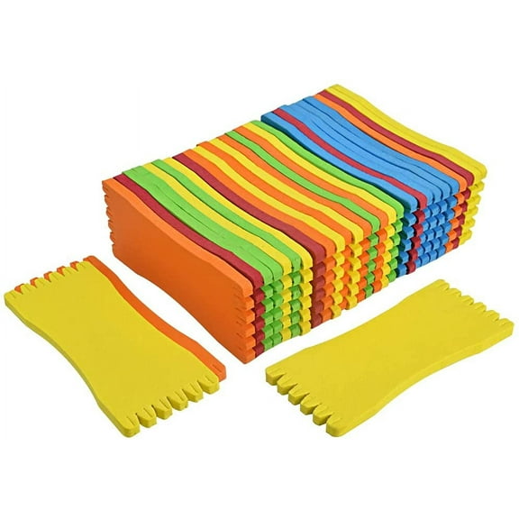 BUZIFU 30 PCS Fishing Winding Line Board Plate Spool Fishing Leader Line Holder Professional Foam Sponge Wrapped, 6 x 14 cm Rig Holder Fishing Snelled Hook Keeper for Holding Fishing Leader Line