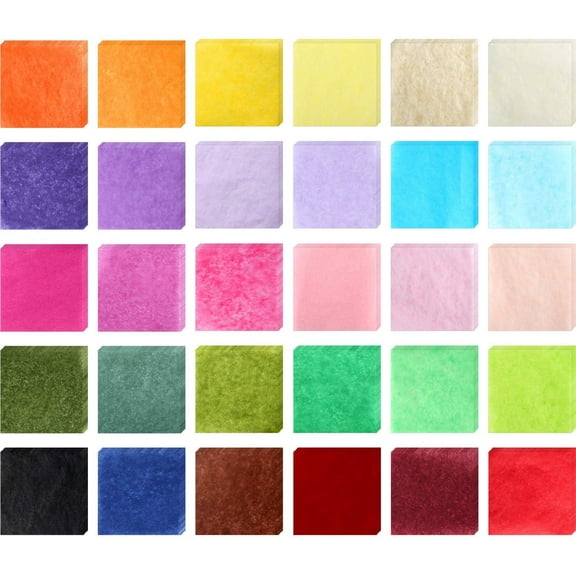 BUZIFU 3000 Pieces Tissue Paper Square DIY Colorful Gift Tissue Paper for Kids Craft DIY Gift Craft Tracing Scrapbooking Embellishments Handmade Art Craft, 30 Colors, 2 Inches