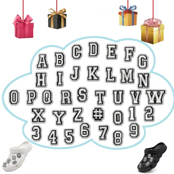 BUZIFU 37 Pcs Number Letter Shoe Charm Alphabet Clog Charm Clog Shoes Decorations Wristband Bracelet Decoration DIY Shoes Pins for Kids Teens Men Women and Adults Party Favor Birthday Gifts