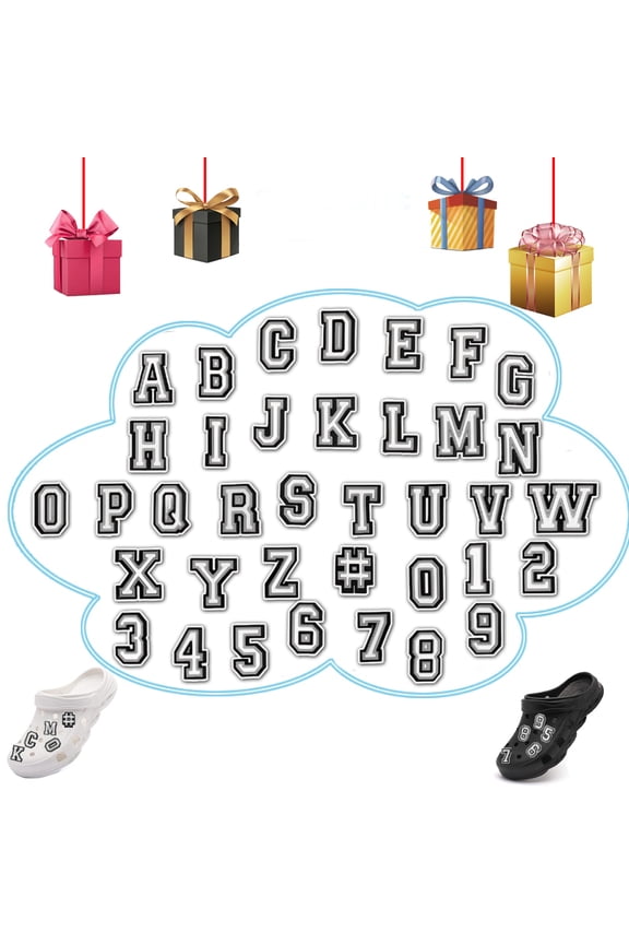 37 Pcs Number Letter Shoe Charm Alphabet Clog Charm Clog Shoes Decorations Wristband Bracelet Decoration DIY Shoes Pins for Kids Teens Men Women and Adults Party Favor Birthday Gifts