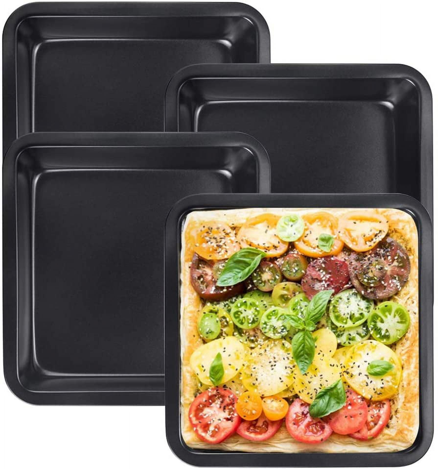 BUZIFU Pack Inch Square Cake Pan, Nonstick Bakeware Carbon