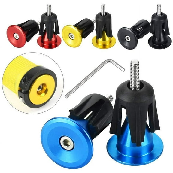 BUZIFU 4 Pairs Bar End Plugs Aluminum Bike Handlebar Cap Cycle Bar Ends Plugs Grip Bar Cap Bicycle Bar End Plugs Handlebar End Plugs with Installation Tool for Road Bike Mountain Bike MTB