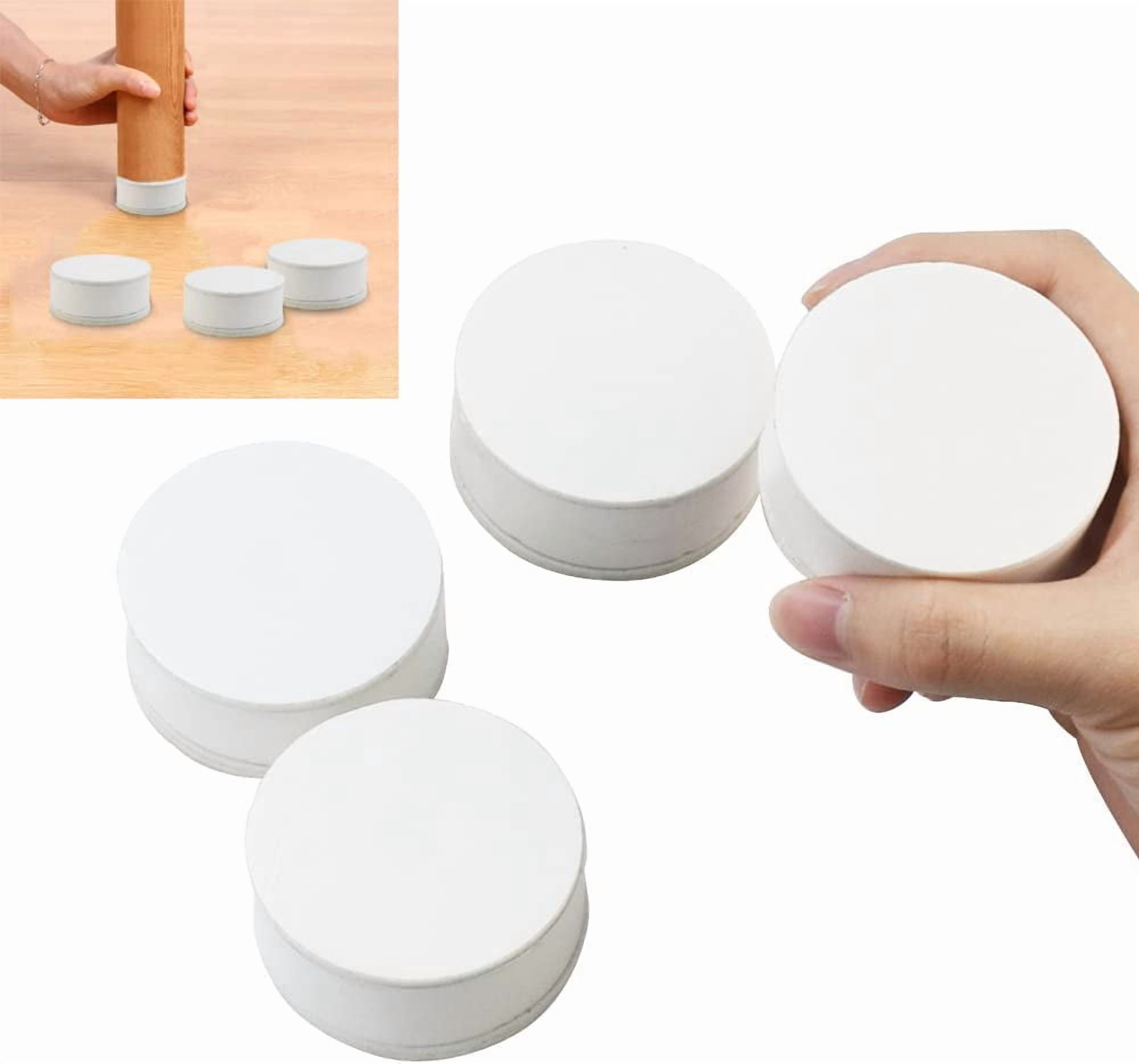 Solid Steel Riser Block BUZIFU 4Pcs Lift Furniture Risers 6 cm Diameter White Furniture Feet ...