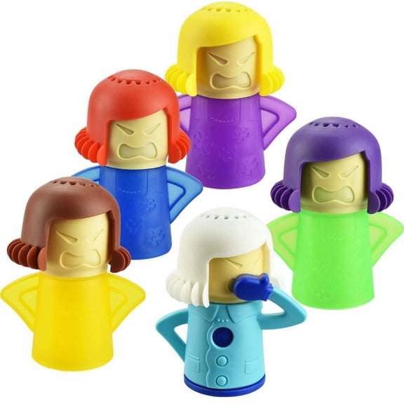 BUZIFU 5 PCS Angry Mama Microwave Cleaner Chilly Fridge Odor Absorber Freezer Fast Action Microwave Freshener Remover Oven Steam Cleans and Disinfects for Home Easily Steam Cleans Crud in Minutes