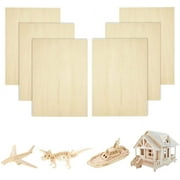 BUZIFU 6 Pcs Balsa Wood Sheets, 300*200*2mm Plywood Sheets Unfinished Thin Basswood Sheets Hobby Wood Plywood Board for Woodcraft Model, Crafts, Pyrography, Painting, Stenciling, Home Decor