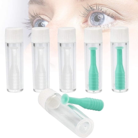 BUZIFU 6 Pcs Contact Lens Remover Silicone Contact Lens Suction Holder RGP Plunger Holder Hard Contact Lens Insertion Removal Tool with Storage Case for Home Travel (2 Color)