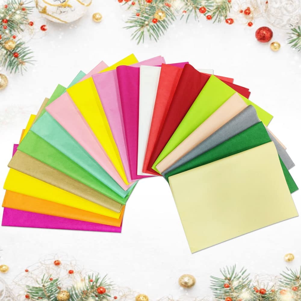 BUZIFU 72 Sheets Multi Coloured Tissue Paper, 50x70cm Tissue Paper Sheets Art Crafting Crepe Paper Large Tissue Paper for Gift Wrapping, Kids Art Crafting, Packaging, Party Decoration,18 Colors