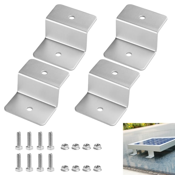 BUZIFU 8 Pcs Solar Panel Mounting Bracket Roof Mount Z Bracket Solar Panel Module Mounting Z Bracket Z Panel Mount with 16Pcs Screw and Nuts for RV Boat Wall Caravans Yacht Solar Panel (Silver)