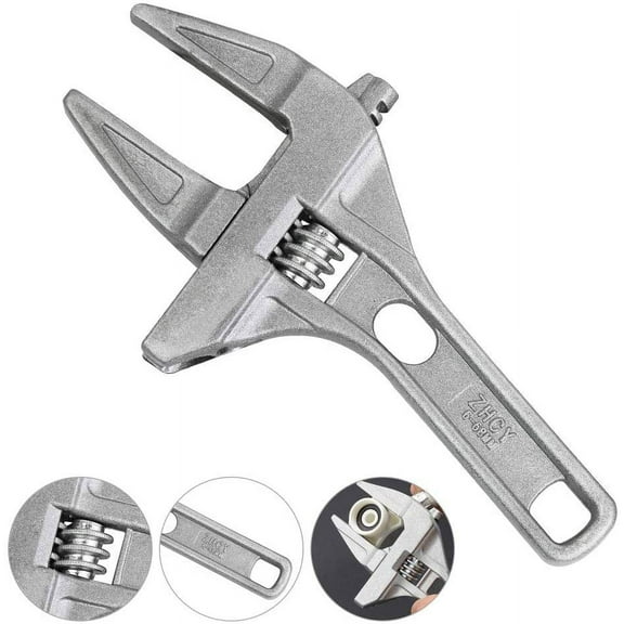 BUZIFU Adjustable Wrench Open-End Wide Jaw Spanners 6-68mm Basin Waste Spanner Short Shank Ultra-Thin Wrench Lightweight Aluminum Alloy Repair Tools for Bathroom, Washbasin, Tube Nut Disassembly