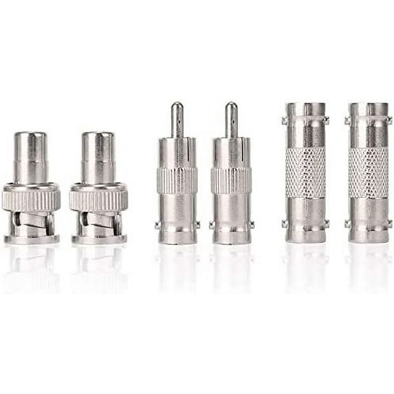 BUZIFU BNC Female to RCA Male,BNC Male to RCA Female,BNC Female to Female Adapters, CCTV Power BNC Coax TV Video RCA Phono Coupler Connector for Security CCTV Camera System