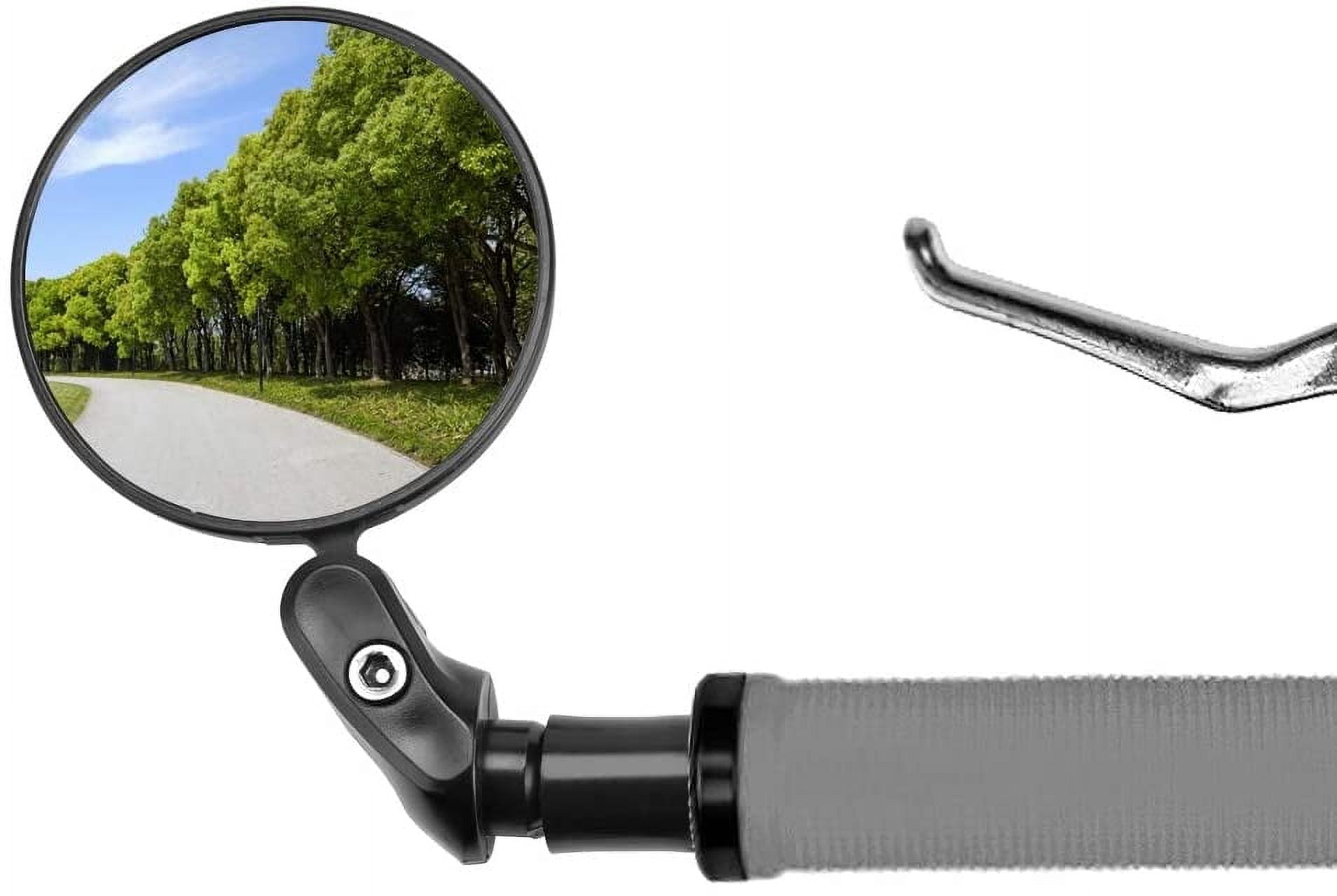 Safety Rearview Mirror BUZIFU Bar End Bike Mirror, 360° Adjustable Rotatable Handlebar Convex ...