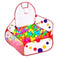 thumbnail image 1 of BUZIFU Kids Ball Pool 120cm Pop Up Kids Ball Pit Hexagonal Toddler Ball Tent with Basketball for Children's Indoor Outdoor Play Toys with Zippered Storage Bag (Balls not Included), 1 of 7