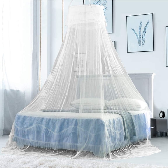 BUZIFU Mosquito Net Bed Net Canopy Mosquito Canopy Net Netting Hanging Tents,Bed Canopy Netting Curtain Large Mosquito Net for Double Single Bed Travel and Home with Tape and Hook