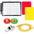 thumbnail image 1 of BUZIFU Referee Card Set Sports Referee Kit Red Card Yellow Card Sports Referee Equipment Metal Whistle with Lanyard Bulk Referee Notebook Football Toss Coin 5pcs Notebooks for Football Soccer, 1 of 7