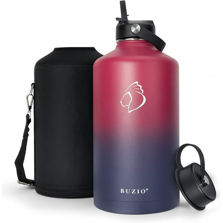 Aqwzh 20 oz Black Vacuum Insulated Stainless Steel Water Bottle with Wide Mouth and Straw Lid, Size: 3.9 inch x 3.9 inch x 11 inch