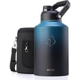 thumbnail image 1 of BUZIO 128oz One Gallon Insulated Large Stainless Steel Big Wide Mouth Water Jug Flask Water Bottle with Carrying Sleeve,Gradient Indigo Crush, 1 of 8