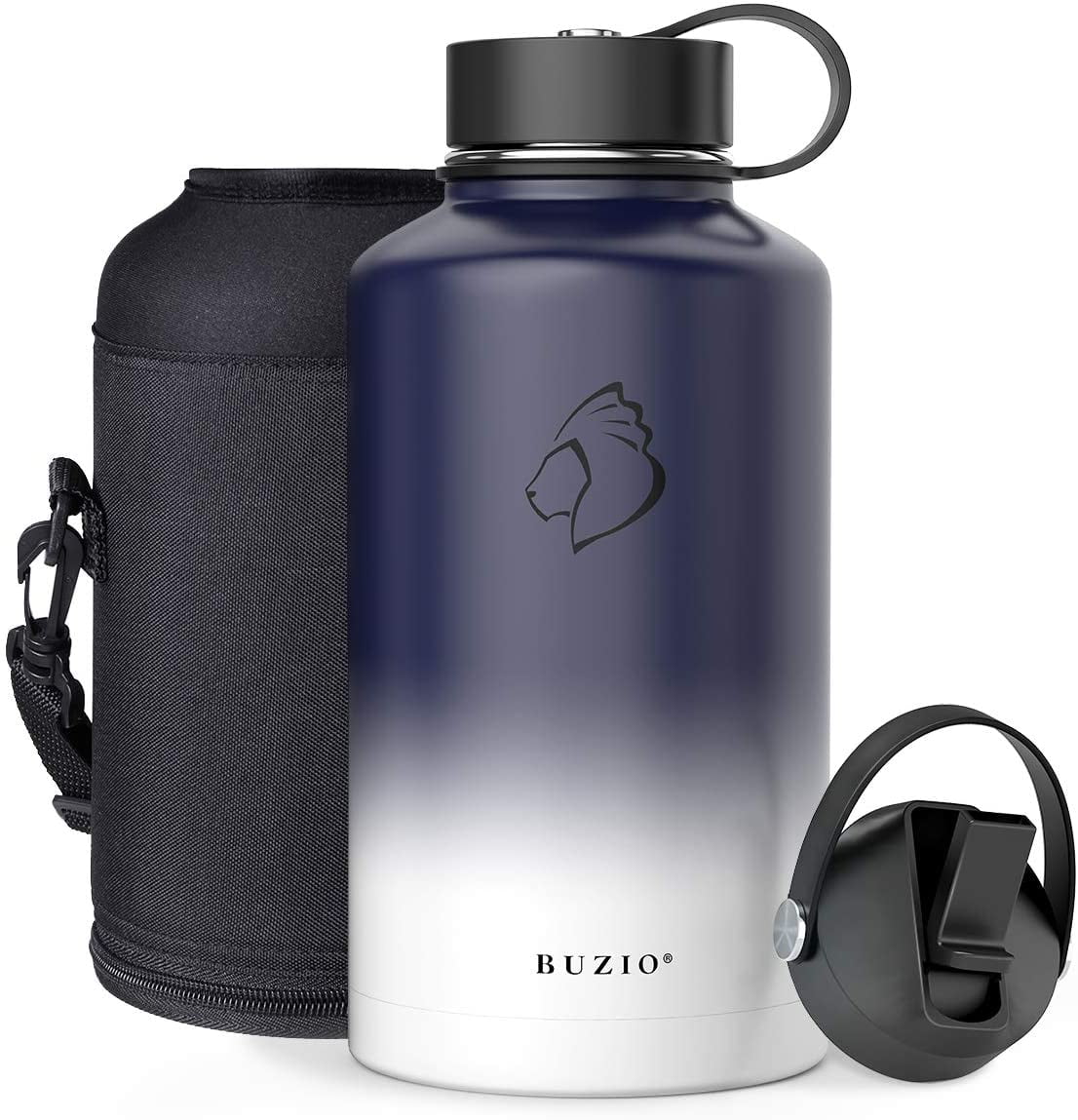 BUZIO Insulated Stainless Steel Water Bottle with Straw Lid and Flex Cap  Unboxing 