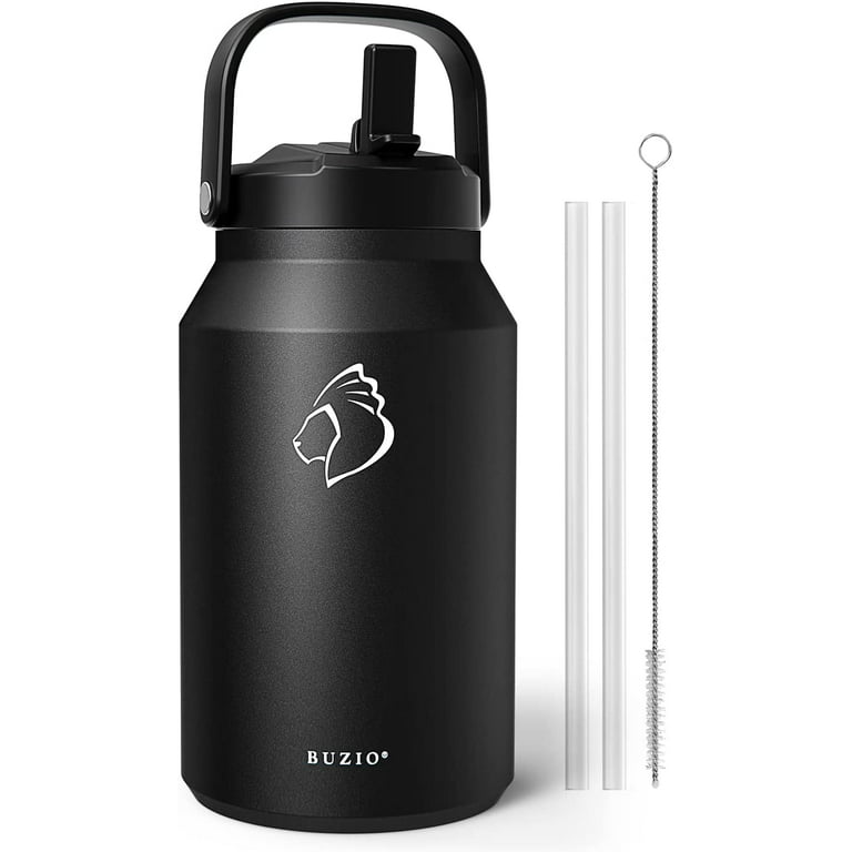 Buzio 1 Gallon/128Oz Insulated Stainless Steel Water Bottle with Carrying Water