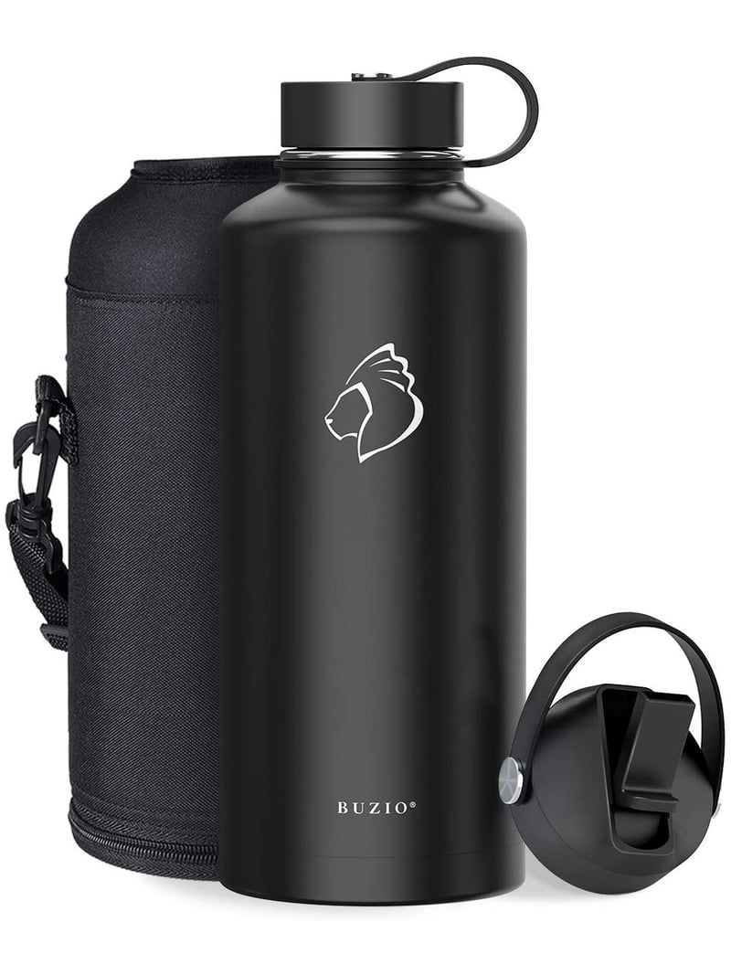 BUZIO 87oz Insulated Water Bottle, Stainless Steel, Straw Lid