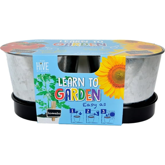 Kids Gardening Kit  Grow Tomato and Sunflower Plants with Planters and Seeds, Fun Educational Gift