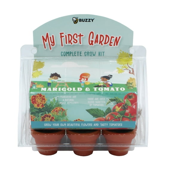 Buzzy Seeds KidsTomato and Marigold Greenhouse Grow Kit Seed Starter