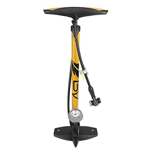 BV Bicycle Ergonomic Bike Floor Pump with Gauge & Smart Valve Head, 160 psi, and
