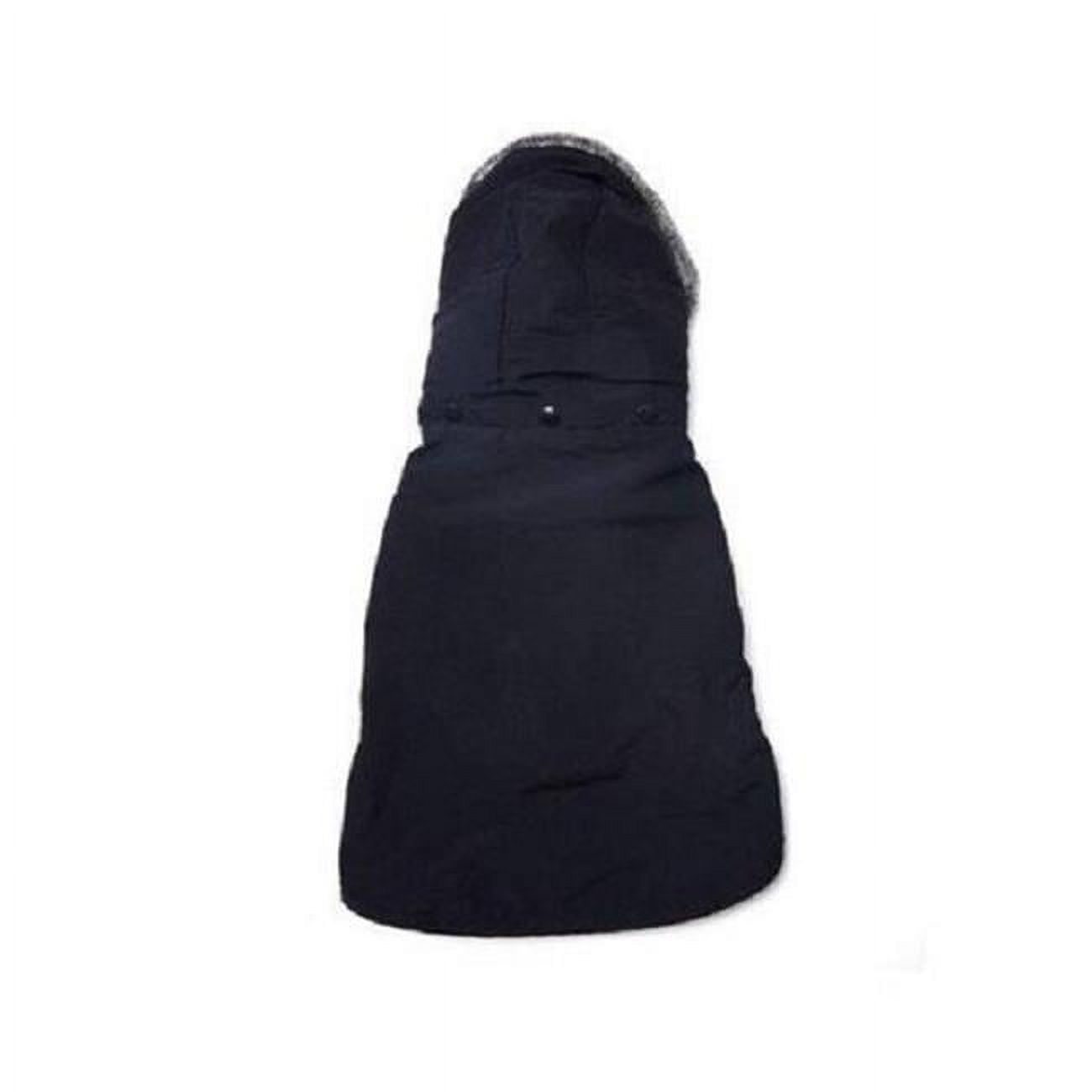 BVJK113XS Kennedy Faux Fur Hooded Dog Coat, Black & White Extra