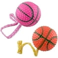 thumbnail image 1 of BV La Belle Vie 2-Piece Set Pet Supplies Soft Chew Toy for Canine Dog Rubber Ball on a Rope - Colors Vary - GMT-10154, 1 of 6