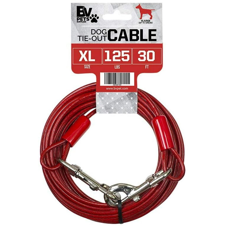 Extra long dog tie clearance out cable