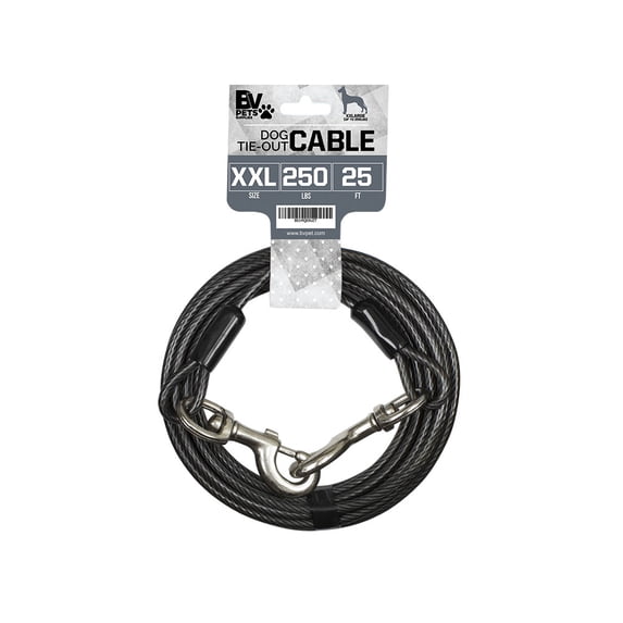 BV Pet Tie Out Cable for Dogs up to 250 Pound, XXL, 25 Feet