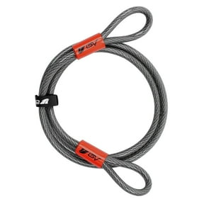 BV Security Double Looped Flex Cable 3/8 inch (7FT), for U-Lock, Padlock, and Disc Lock, Steel Material