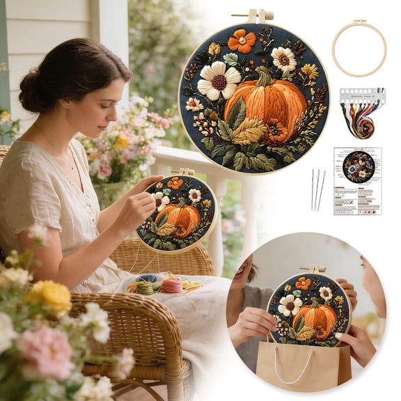 BVCL Embroidery For Beginners & Adults DIY Hand Embroidery Needlepoint With Printed Fabric Threads And Instructions
