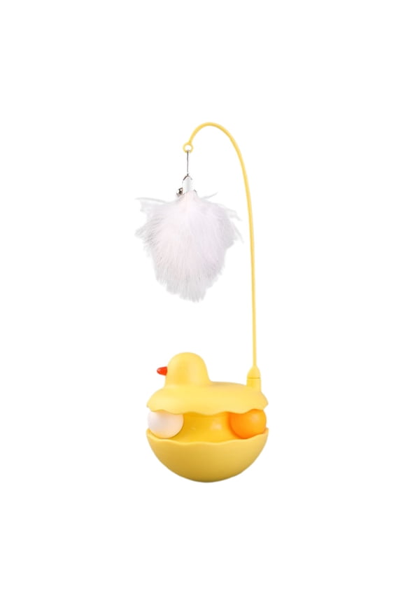 Interactive Cat Teaser Wand With And Tumbler Base For Playful