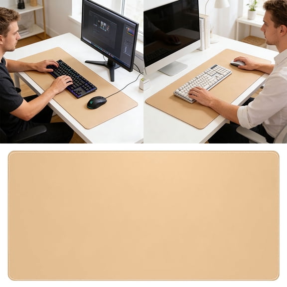 BVCL Large Pad Desk Mat With Leaf Print For Home Gaming And Study 300x800mm Rubber Keyboard Pad Home & Pad Nice Edge Thick Desk Mat Laptop Slip