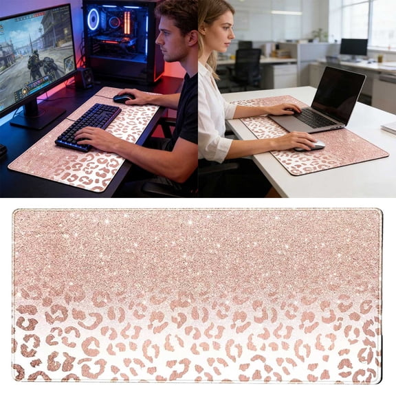 BVCL Large Pad Desk Mat With Leaf Print For Home Gaming And Study 300x800mm Rubber Keyboard Pad Home & Pad Nice Edge Thick Desk Mat Laptop Slip