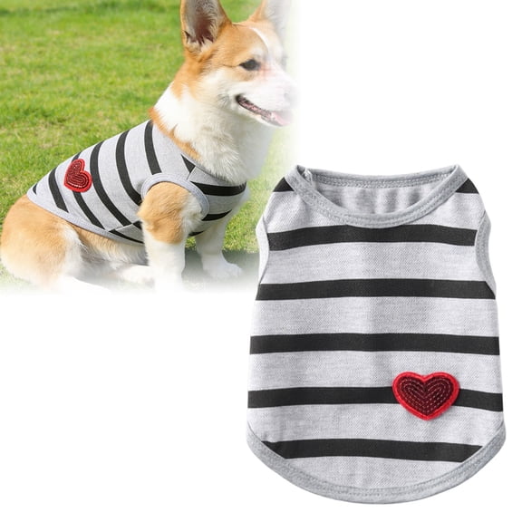 BVCL Lightweight Soft Comfortable And Breathable Perfect For Summer Wear Suitable For Small To Medium Sized And With A Striped Heart Pattern.