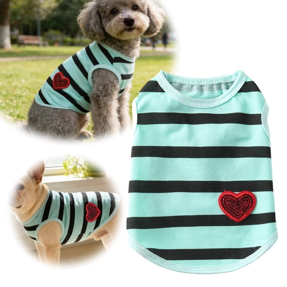 BVCL Lightweight Soft Comfortable And Breathable Perfect For Summer Wear Suitable For Small To Medium Sized And With A Striped Heart Pattern.