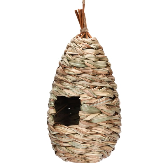 BVCL Natural Hand Woven Birdhouse. Garden Hanging Sleeping Suitable For Red Fence And Small Wild Birds For Winter Shelter And Nesting Friendly Choice
