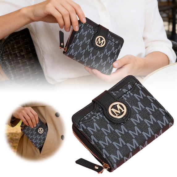 BVCL Printed Letter Bifold Wallet Compact Short Wallet With Multiple Card Slots For Outdoor Trave