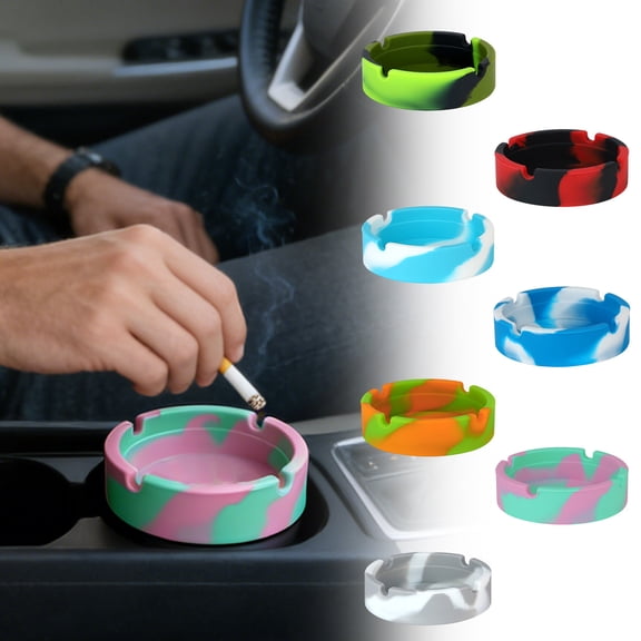 BVCL Silicone Ashtray Silicone Rubber High Temperature Heat Round Design Ashtray Multicolor Convenient And Clever