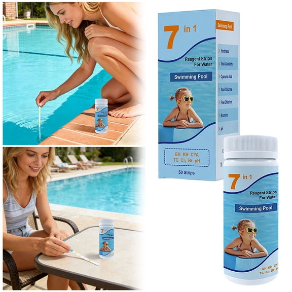 BVCL Swimming Pool And Spa Water Test Strips For Accurate PH Alkalinity Hardness Cyanuric