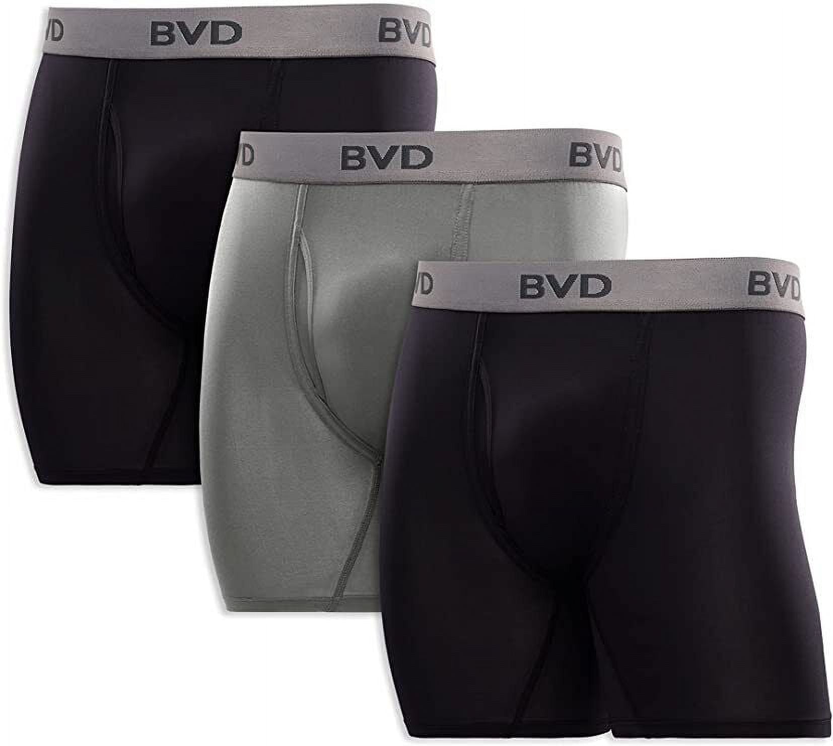 BVD 3 Pack Men's Microfiber Boxer Briefs (Cooling Fabric & Odor