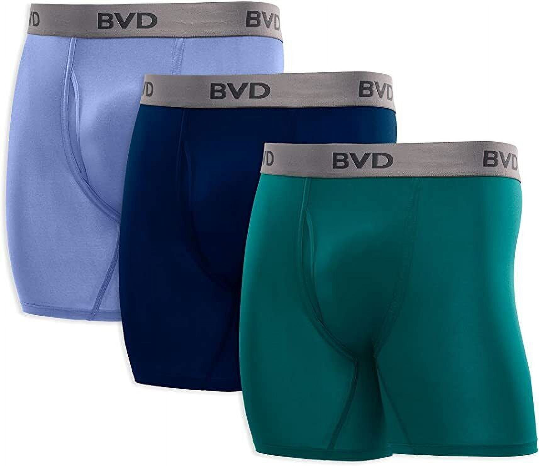BVD 3 Pack Men’s Microfiber Boxer Briefs (Cooling Fabric & Odor Protection)
