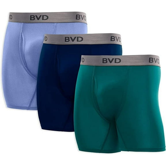 BVD 3 Pack Men’s Microfiber Boxer Briefs (Cooling Fabric & Odor Protection)