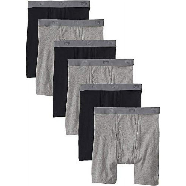 BVD Men's Underwear & Undershirts, Boxer Brief - Black/Grey