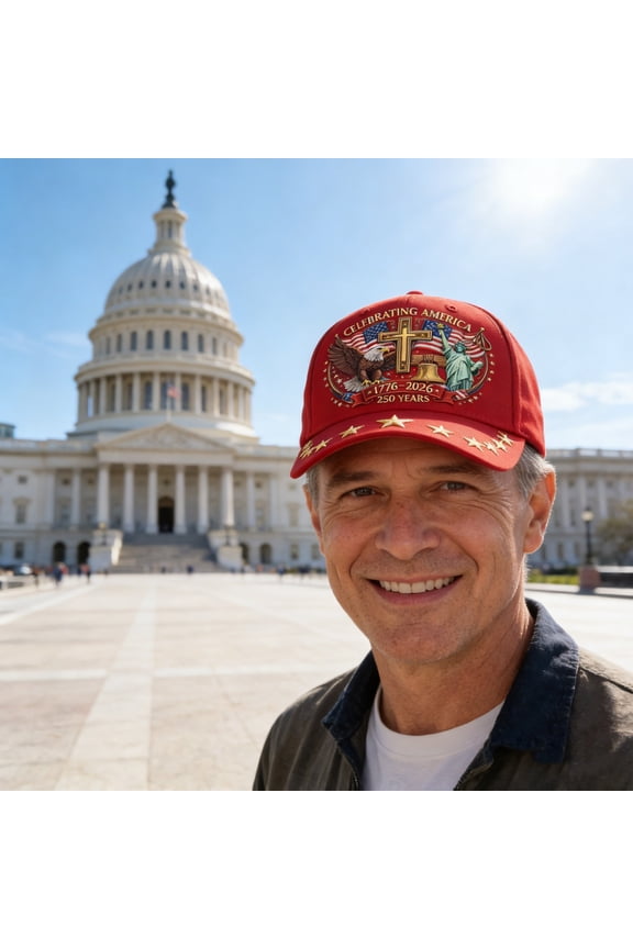 250 Anniversary USA Hat America 250th 1776-2026 Hat Adjustable Eagle Caps Patriotic Hats for Men Women, for Holiday Vision Decor Themed Decorative