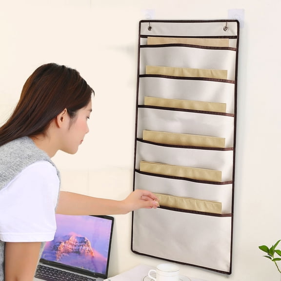 BVEBJDX 6 Pocket Storage Pocket With 2 Hooks Chart Organizer Hanging Wall File Organizer Organize Your Assignments Files Scrapbook Papers Cardstock For Daily Schedule